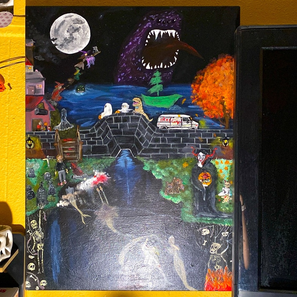 Halloween monster painting